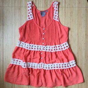 Anthropologie crochet detail top